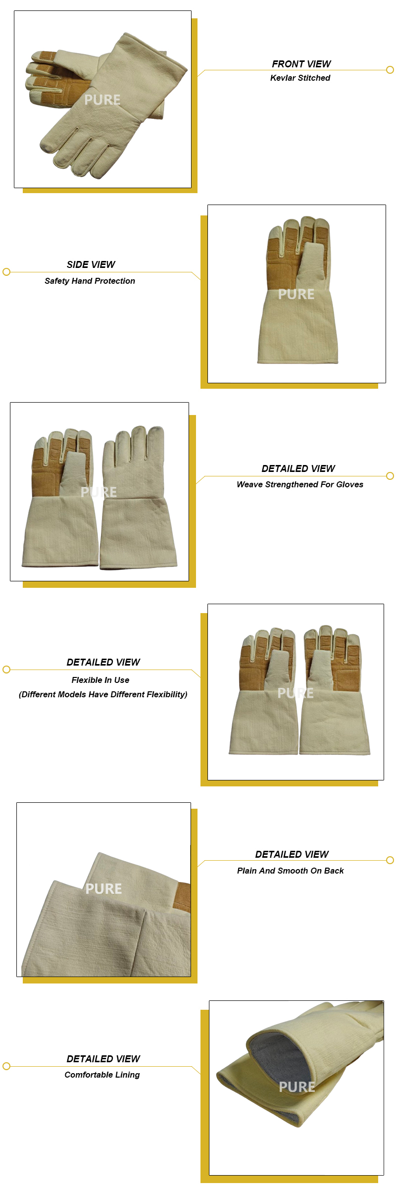 heat resistant gloves detail