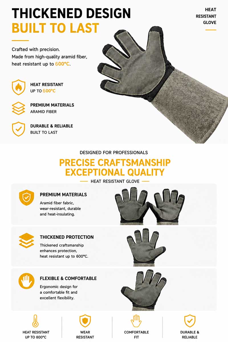 Heat Resistant Safety Gloves detail