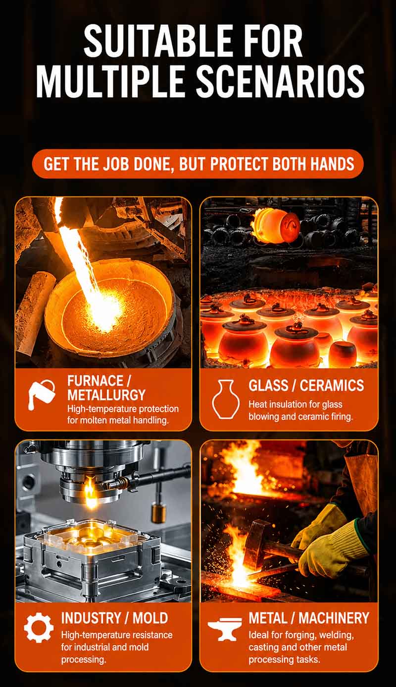 heat resistant gloves 500 degrees application
